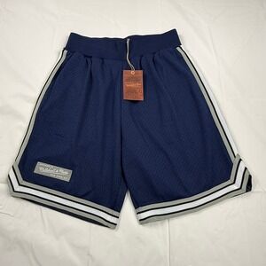 Mitchell & Ness Navy Blue Mesh Basketball Shorts Mens Medium Striped NEW